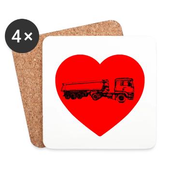 camion - Dessous de verre (lot de 4) - blanc - Devant