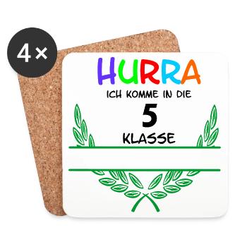HURRA ich komme in die 5. Class - Namespace - Coasters (set of 4) - white - Front