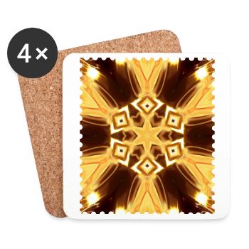 Fire Star Mandala Kaleidoscope - Coasters (set of 4) - white - Front