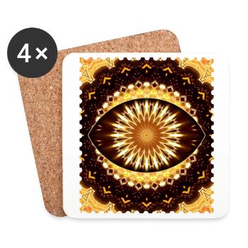 Kaleidoscope Fire Eye Pattern - Coasters (set of 4) - white - Front