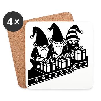 wicht fließband geschenke fabrik - Untersetzer (4er-Set) - Weiß - Vorne
