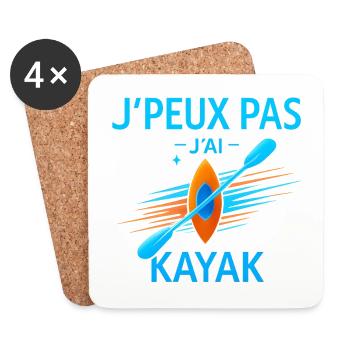 J'peux pas j'ai kayak - Dessous de verre (lot de 4) - blanc - Devant