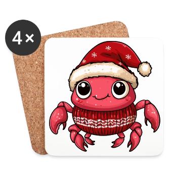 Noël de Crabe Crabe - Dessous de verre (lot de 4) - blanc - Devant