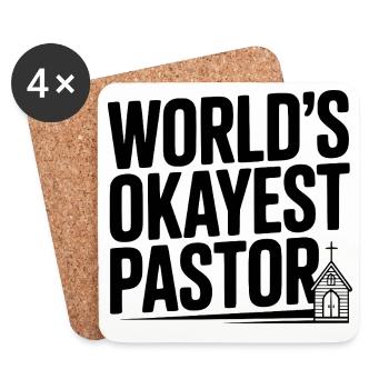 World’s Okayest Pastor - Coasters (set of 4) - white - Front