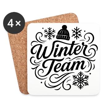 Équipe d’hiver - Dessous de verre (lot de 4) - blanc - Devant
