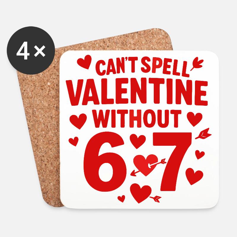 Valentinstag lässt sich nicht ohne 6 7 Spaß 67 Sec - Untersetzer (4er-Set) - Weiß