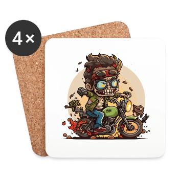 Motoskeleton in autumn - Coasters (set of 4) - white - Front