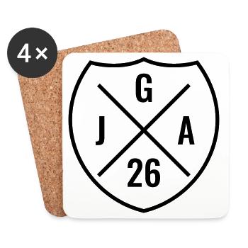 Jga 2026 - Junggesellenabschied - JGA 26 Wappen  - Untersetzer (4er-Set) - Weiß - Vorne
