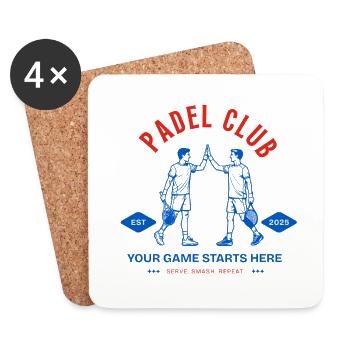 Padel Club Logo - Dessous de verre (lot de 4) - blanc - Devant