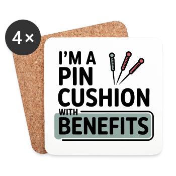 I'm A Pin Cushion With Benefits Acupuncturist  - Coasters (set of 4) - white - Front