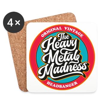 Heavy Metal Madness Retro Badge - Coasters (set of 4) - white - Front