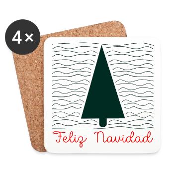 Minimalist Christmas greetings - Coasters (set of 4) - white - Front