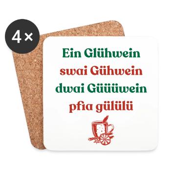 mulled wine christmas market funny xmas - Coasters (set of 4) - white - Front