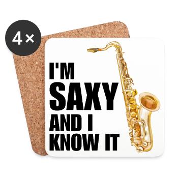 Saxophoniste drôle Saxophoniste Saxophoniste de jazz Musique - Dessous de verre (lot de 4) - blanc - Devant