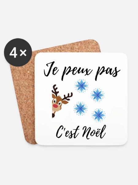 Santa Reindeer T-shirt - Coasters (set of 4) - white