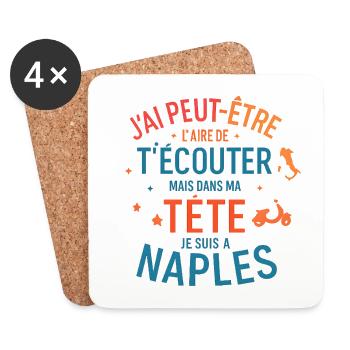 Maybe I sound like I'm listening to Naples - Coasters (set of 4) - white - Front