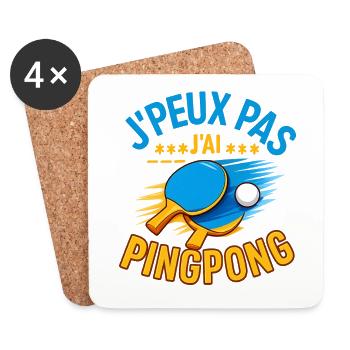 I can't I have pingpong - Coasters (set of 4) - white - Front