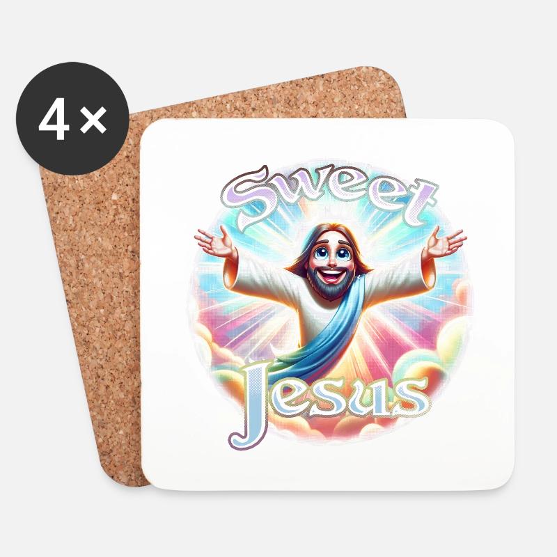 Süßer Jesus - Untersetzer (4er-Set) - Weiß