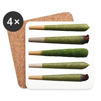 BIO GANJA - freedom & rights - Coasters (set of 4) - white - Front