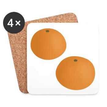 Mandarin Oranges - Coasters (set of 4) - white - Front