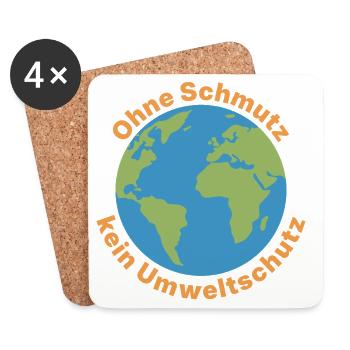 Weltkugel Umweltsschutz Appell - Untersetzer (4er-Set) - Weiß - Vorne