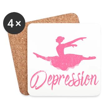 Danse thérapie pour la dépression rose - Dessous de verre (lot de 4) - blanc - Devant