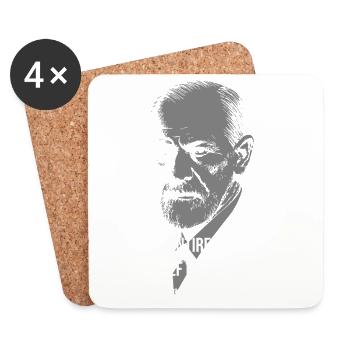 Freud Portrait de l’honnêteté de soi - Dessous de verre (lot de 4) - blanc - Devant