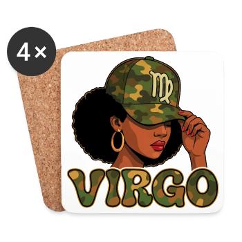 Jungfrau-Königin – Camo Afro-Mädchen Göttlicher Orden - Untersetzer (4er-Set) - Weiß - Vorne