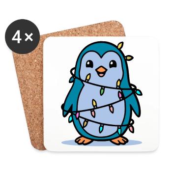 Weihnachten Pinguin - Untersetzer (4er-Set) - Weiß - Vorne