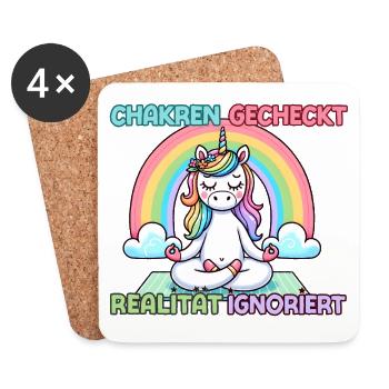 Chakren gecheckt – Realität ignoriert - Untersetzer (4er-Set) - Weiß - Vorne