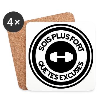 Be Stronger Than Your Excuses - Sport Bodybuilding - Coasters (set of 4) - white - Front