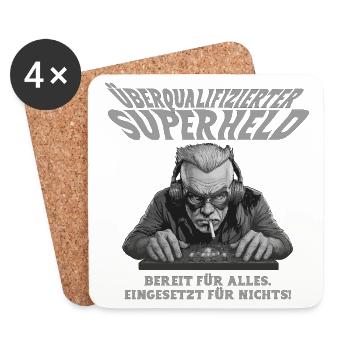 Super-héros surqualifié - Pour tous les héros - Dessous de verre (lot de 4) - blanc - Devant