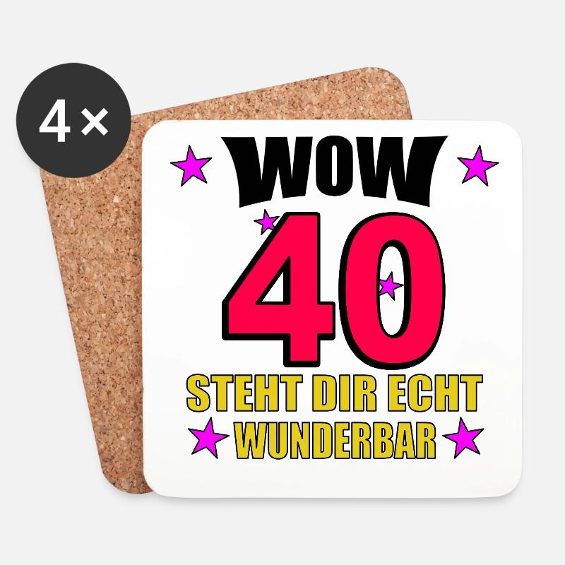 40 Geburtstag Wunderbar Neon - Untersetzer (4er-Set) - Weiß
