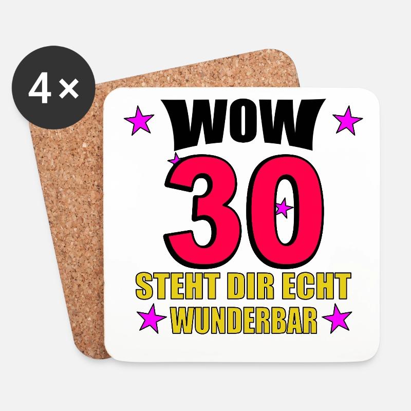Steht Dir Echt Wunderbar - Untersetzer (4er-Set) - Weiß
