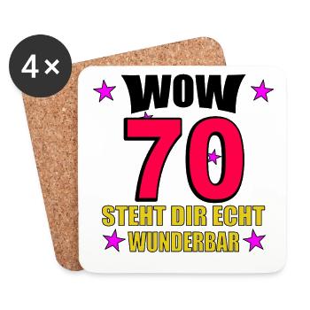 70th anniversary looks wonderful on you - Coasters (set of 4) - white - Front