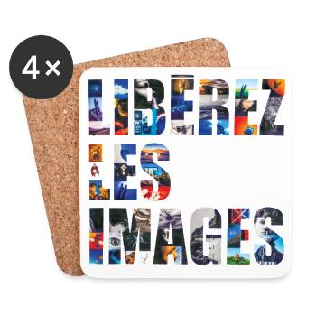 FREE THE IMAGES – lass uns reden. - Untersetzer (4er-Set) - Weiß - Vorne