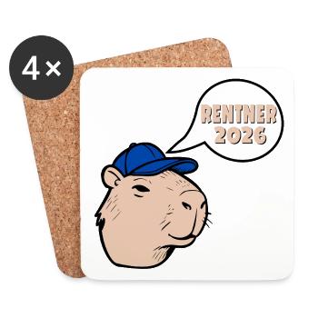 Pension de retraité 2026 Capybara - Dessous de verre (lot de 4) - blanc - Devant