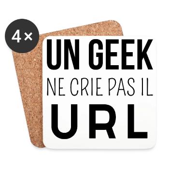 Ein Nerd schreit es nicht – Nerd-Humor - Untersetzer (4er-Set) - Weiß - Vorne