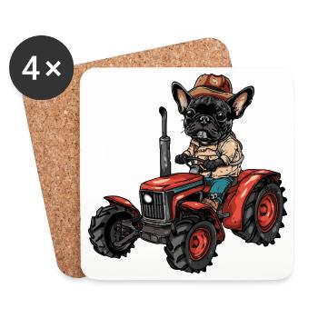 Éleveur français de tracteurs pour chiens Buldog - Dessous de verre (lot de 4) - blanc - Devant