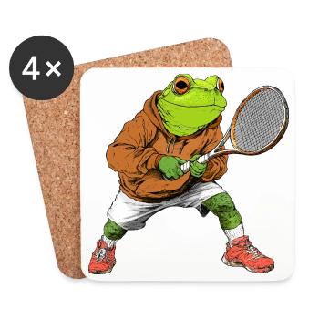 Tennis des Grenouilles - Dessous de verre (lot de 4) - blanc - Devant