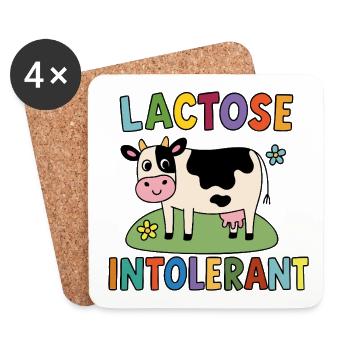 Lactose Intolerant – Funny Cow Intolerance - Coasters (set of 4) - white - Front
