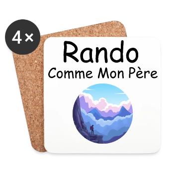 Hiker on the Celestial Cliff Rando Comme Mon - Coasters (set of 4) - white - Front