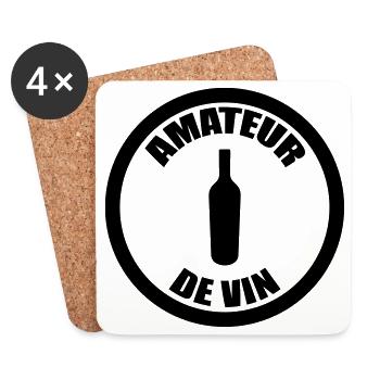 Wein-/Alkoholliebhaber - Untersetzer (4er-Set) - Weiß - Vorne