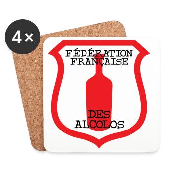 French Federation of Alcolos - Coasters (set of 4) - white - Front