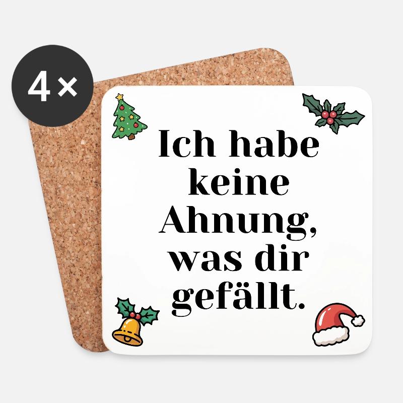 Lustiges Weihnachtsgeschenk für Freunde - Untersetzer (4er-Set) - Weiß