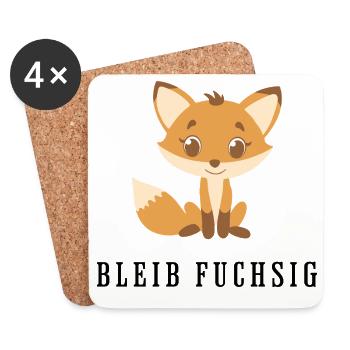 Kuscheliger Fuchsfreund - Untersetzer (4er-Set) - Weiß - Vorne