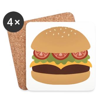 Classic Burger Flat Art - Coasters (set of 4) - white - Front