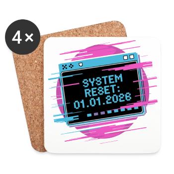 Neon System Reset 01-01-2026 - Coasters (set of 4) - white - Front
