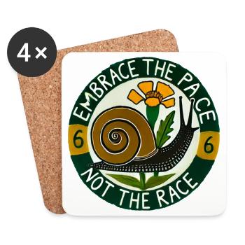 Embrace Slow Pace Snail - Coasters (set of 4) - white - Front