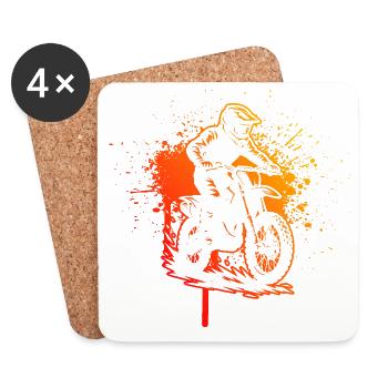 Un incontournable pour le vrai motocross - Dessous de verre (lot de 4) - blanc - Devant
